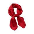 thumbnail image 2 of Elegant Small Square Silk Feeling Scarf Versatile Solid Color Neckerchief for Hair Handbag Tie Accessory Wine, 2 of 3