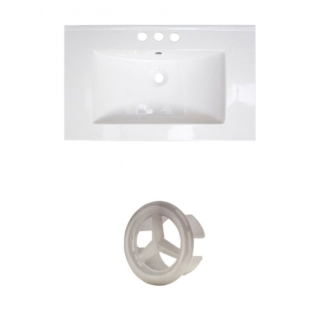 American Imaginations 35.5-in. W 3H8-in. Ceramic Top Set In White Color AI-20861