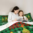 thumbnail image 5 of Homewish Cute Xmas Tree Queen Comforter Set for Child, Vintage Green Plaid Bedding Sets, Retro Western Christmas Reversible Bedding Comforter Set, Ultra Soft Bedroom Decor, 3-Piece, 5 of 8