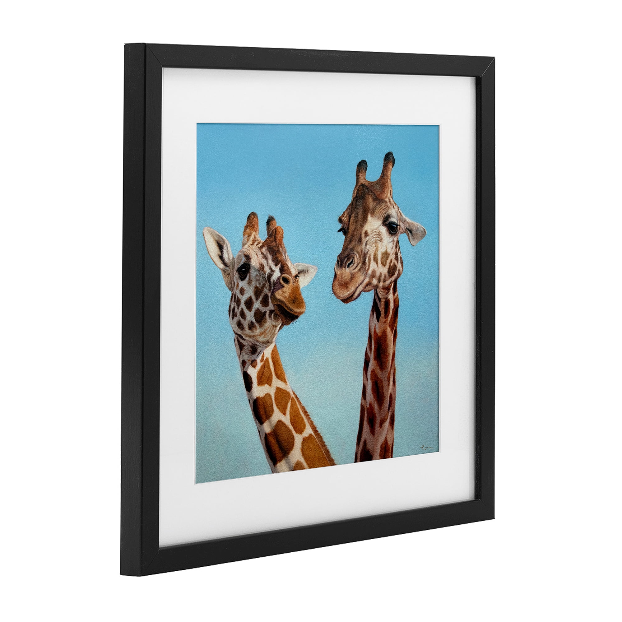 Stupell Industries Romantic Soulmate Giraffes Black Framed Print Under Glass, design by Lucia Heffernan