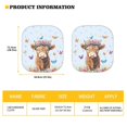 thumbnail image 5 of Kuiaobaty 2 Pcs Automotive Windshield Sunshades for Small Sedans Mini SUVs Highland Cattle Cow Butterfly Rose Pattern Keep Car Interior Cool UV Protection Sun Shield Cover Auto Front Window, 5 of 6