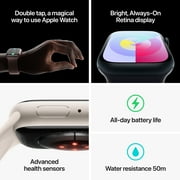 Apple Watch Series 9 With Blood Oxygen. GPS + Cellular 45mm Graphite Stainless Steel Case with Midnight Sport Band - M/L.