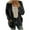 Black, variant on Women Casual Plus Size Plush Sweater Pockets Outerwear Buttons Cardigan Coat