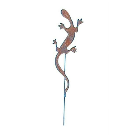 Village Wrought Iron RGS-39 Salamander - Rusted Garden Stake
