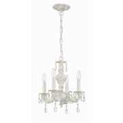 5024-AW-CL-MWP Crystorama Lighting Sutton Collection - Four Light Mini-Chandelier-Clear Crystal Color-Hand Cut Crystal Type-Antique White Finish