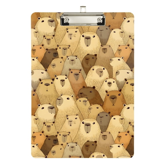 ALAZA Plastic Clipboard A4 Letter Size Decorative Clipboards for Students Women Men 9" x 12.5" Doodle Capybara