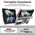 thumbnail image 2 of for Galaxy Z Fold 4 Case, Soft TPU & Hard PC Anti-scratch Sliding Cover Full Protection Ring Stand Rotating Kickstand Holder Magnetic Shockproof Phone Case Cover for Samsung Z Fold 4 5G,Silver, 2 of 9