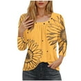 thumbnail image 1 of Blusas para las Mujeres Casual, 3/4 Manga Floral Estampado Camiseta de Moda Top Hecho de Poliéster Transpirable Suave para el Uso Diario de Primavera Otoño, Tops de Blusa para las Mujeres, 1 of 5