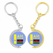 I Am From Kenya Rotating Rotating Key Chain Ring Accessory Couple Keyholder