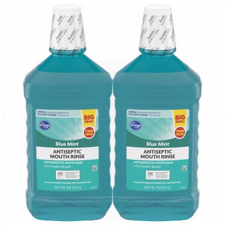 KR Blue Mint Flavor Antigingivitis An tiplaque Antiseptic Mouthwash 50.7 fl oz Packaging May Vary