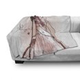 thumbnail image 2 of Beauty Soft Flannel Fleece Throw Blanket, Pencil Drawn Dreamy Girl with Long Hair, Cozy Plush for Indoor and Outdoor Use, 70" x 90", Redwood Blush White, by Ambesonne, 2 of 5