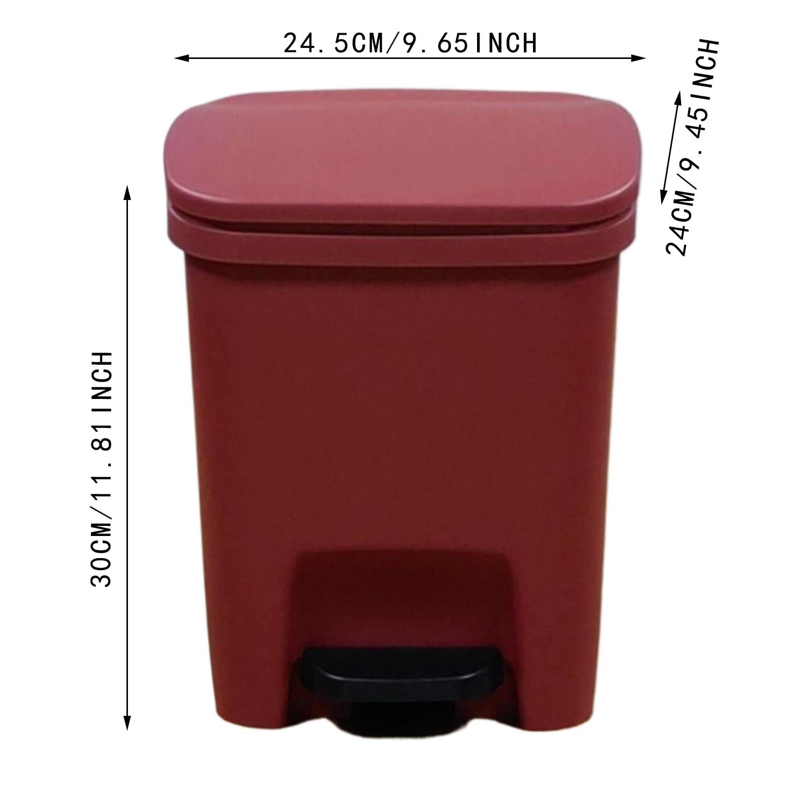 10L Step-On Trash Can, Hands-Free Pedal Garbage Bin with Bag Locking Notches, Linen Texture, Fits 13 Gallon Bags, Black