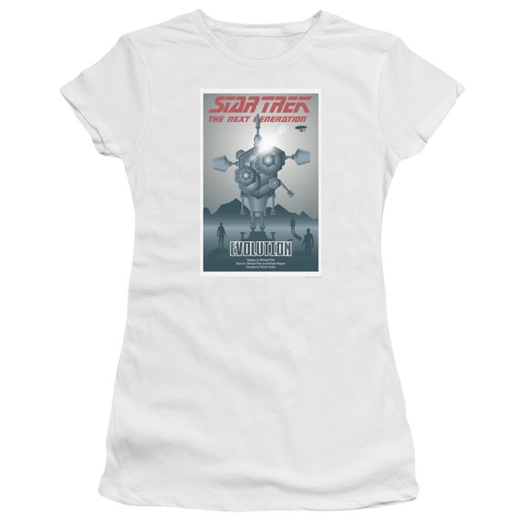 Star Trek Tng Season 3 Episode 1 Junior Women's Sheer T-Shirt White