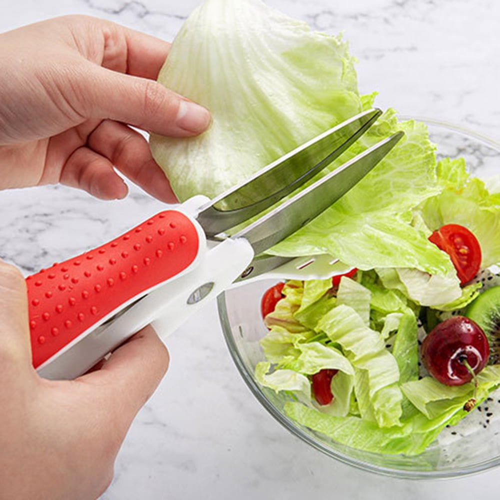 Salad Scissors with Double Blade Washable Salad Chopper Scissor