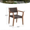 thumbnail image 7 of Alpha Joy Wicker Rattan Outdoor Patio Dining Chairs with Acacia Wood Structure - Set of 2, Dark Brown, 7 of 7
