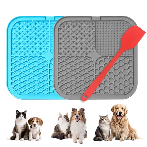RYLZX Lick Mat for Dogs & Cats 2 Pack with Suction Cups, Dog Lick Mat for Anxiety Relief, Dog Toys to Keep Them Busy, Peanut Butter Licking Pad for Boredom Reducer, Perfect for Bathing Grooming