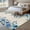 Blue Beige, variant on Area Rug for Living Room, Spring Blue Floral Non-Slip Indoor Large Carpet for Bedroom/Dining Room, Farmhouse Weeping Floral Leaves Burlap Washable Low-Profile Rectangle Floor Runner Rugs - 5 x 7 Ft