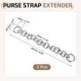 thumbnail image 2 of 2 Pack Purse Strap Extender 8.7-Inch, Bag Extender Chain Silver, Round Style, 2 of 7