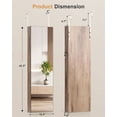thumbnail image 6 of Skyhill Jewelry Cabinet,40in Jewelry Armoire Organizer,Mirror without borders,Door or Wall Mounted（Wood color）, 6 of 9