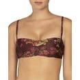 thumbnail image 1 of Peony Printed Bandeau Bikini Top, Brown, 6, 1 of 1