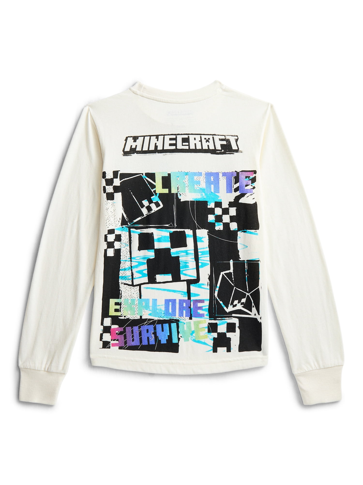 Minecraft Boys Graphic Tee with Long Sleeves, Sizes XS-2XL