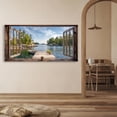 thumbnail image 6 of Lake Boat Window Canvas Wall Art - Nature Scenery Coastal Pictures Landscape Canvas Prints, Horizontal Modern Painting Artwork for Living Room Bedroom, 6 of 7