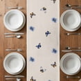 thumbnail image 6 of Blue Floral Table Runner - 48 Inch Long, Kitchen Dining Table Runner Dresser Scarves, Yellow Flower Butterflies Country Plant Farmhouse Decor for Coffee Tables Wedding Party Banquet, 6 of 8
