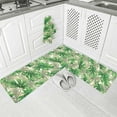 thumbnail image 2 of Kitchen Rugs and Mats,Green Palm Leaves Summer Tropical Plants 2 Piece Anti Fatigue Area Runner Rug Set Comfort Standing Floor Mat,Watercolor Botanical Non Slip Absorbent Doormats for Laundry, 2 of 6