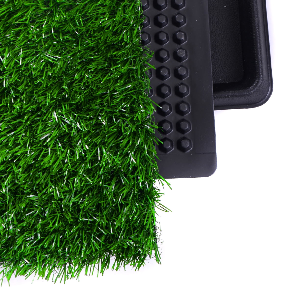 COZIWOW Dog Grass Pad with Tray, 20" x 25" Dog Potty Tray Indoor Outdoor, Artificial Dog Grass Pee Pad for Pet Puppy Potty Training, Portable Dog Toilet