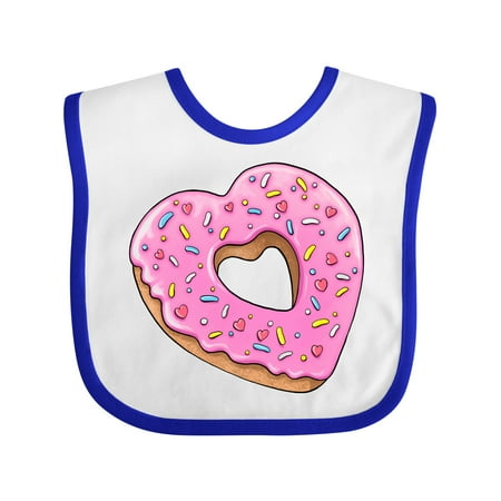 

Inktastic Heart Shaped Donut with Pink Icing and Sprinkles Gift Baby Boy or Baby Girl Bib