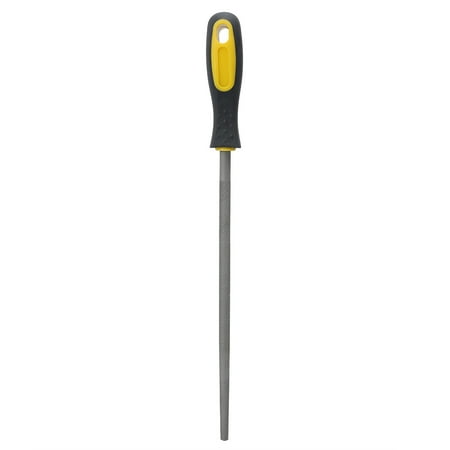 

10in Round Mill Steel File Rasp with Handle Sharpening Shaping Tool for Metal Leather ProjectsMiddle Teeth File