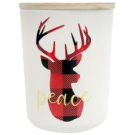 Holiday Peace 2-Wick Candle with Wooden Lid, Long Burning, Clean & Fragrant, Fresh Snow Scent, 15 Oz