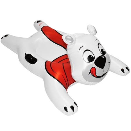 CocoNut Outdoor: Polar Bear Racer - 54x36 Snow Sled Character Shaped Inflatable Winter Toboggan Cold Resistant PVC 200lb Cap Kids-Teens-Adults 8+