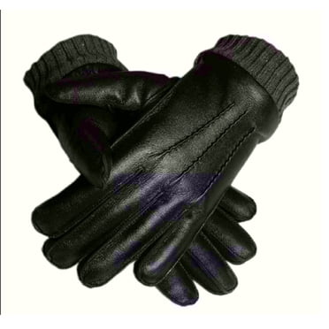 Genuine Leather Winter Dress Gloves, Fleece Lined For Men