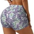 thumbnail image 2 of Naloa Lavender Flowers Biker Shorts for Women Seamless Scrunch Short Women’s Yoga Shorts for Gym Running Sport Shorts - Medium, 2 of 9