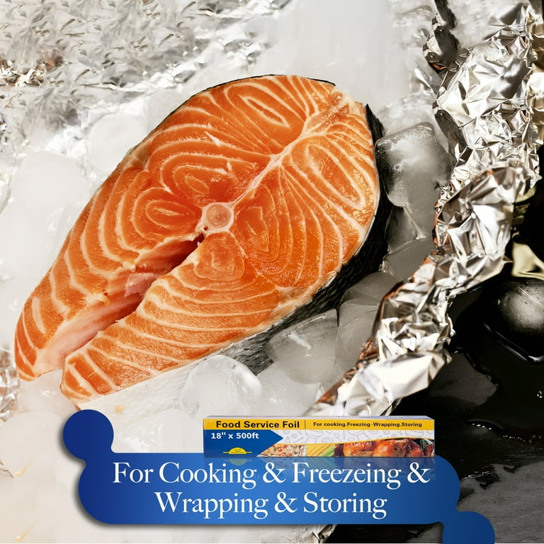 MYSPRI Heavy Duty Aluminum Foil, 18 Inch, 500 Sq Ft, Serrated