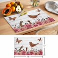 thumbnail image 6 of Pink Roses Birds Placemats Set of 8 Spring Floral Butterflies Gray Wooden Place Mats Indoor Wipeable Table Mats Washable Cloth Dining Table Placemats for Kitchen Holiday Party Home Decor 13x19 Inch, 6 of 9