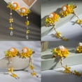 thumbnail image 4 of Vintage Flower Hair Clips, A Pair of Yellow Osmanthus Decorative Hair Clips Tassel Pearl Hair Barrettes, Wedding Hair Pins Hair Accessories for Women Girls Bride Bridesmaid, 4 of 4