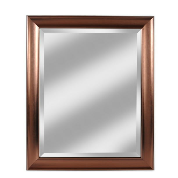 Deco Bronze 28" x 34" Beveled Glass Wall Mirror