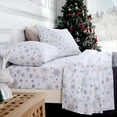 GlowSol 3 Pcs Christmas Flannel Sheet Set King Size Soft Heavyweight