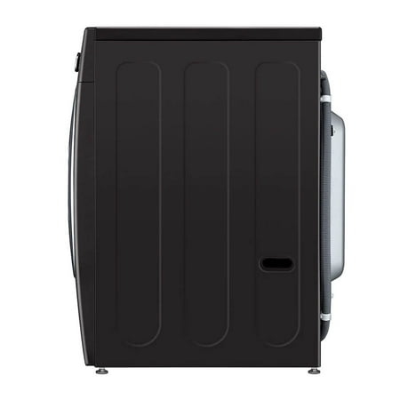 LG - 5.0 Cu. Ft. High-Efficiency Stackable Smart Front Load Washer with Steam and Built-In Intelligence - Black steel