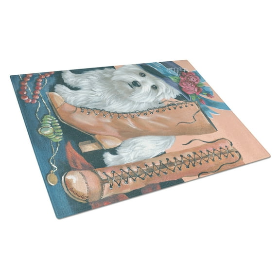 Carolines Treasures PPP3211LCB Westie in Moms Closet Glass Cutting Board Large, 12H x 16W, multicolor