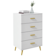 thumbnail image 1 of HOMCOM Commode de Chambre, Commode à 4 Tiroirs avec Pattes en Aluminium, 1 of 10