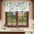 thumbnail image 6 of 2 Pack Sage Green Leaves Valances for Windows Bedroom Living Room Window Treatments, Summer Botanical Rod Pocket Valance Drapes Short Kitchen Curtains Over Sink 42"x18", 6 of 8