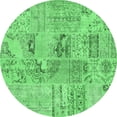 thumbnail image 1 of Ahgly Company Indoor Round Patchwork Emerald Green Transitional Area Rugs, 8' Round, 1 of 4