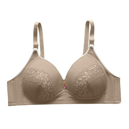 Women Wirefree Bras for Middle-Aged Front Buckle Button Underwear Large Size Bra s Comfortable Without Steel Ring bra Push Up Everyday Bra