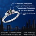 thumbnail image 2 of Gem Stone King 925 Sterling Silver Cushion Green Mystic Topaz and White Moissanite 3 Stone Engagement Ring for Women (1.33 Cttw, Gemstone Birthstone, Available in Size 5, 6, 7, 8, 9), 2 of 6