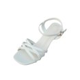 thumbnail image 2 of Hoshose White Flat Sandals for Women Buckle Sandals Wide Width, 2 of 9