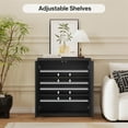 thumbnail image 3 of 31” Sideboard Cabinet with Storage, Fluted Accent Cabinet with Adjustable Shelves, Modern Wood Credenza Cabinets with Pop-up Doors for Entryway Kitchen Living Room Hallway, Black, 3 of 8