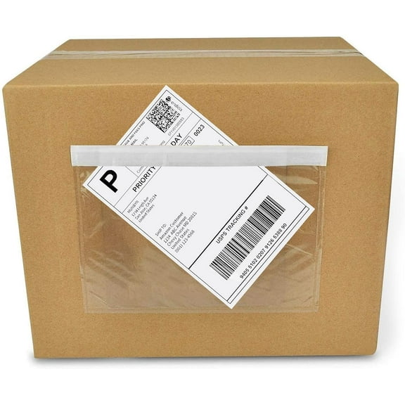 500 Pack 6x9 Shipping Label Sleeves, Peel Seal Packing Slip Envelopes, Waterproof Document Pouches for Invoices Labels Packaging, Clear